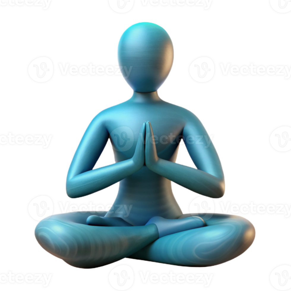 dramatic abstract Calm Yoga Pose Silhouette Cutout Transparent Background detailed png