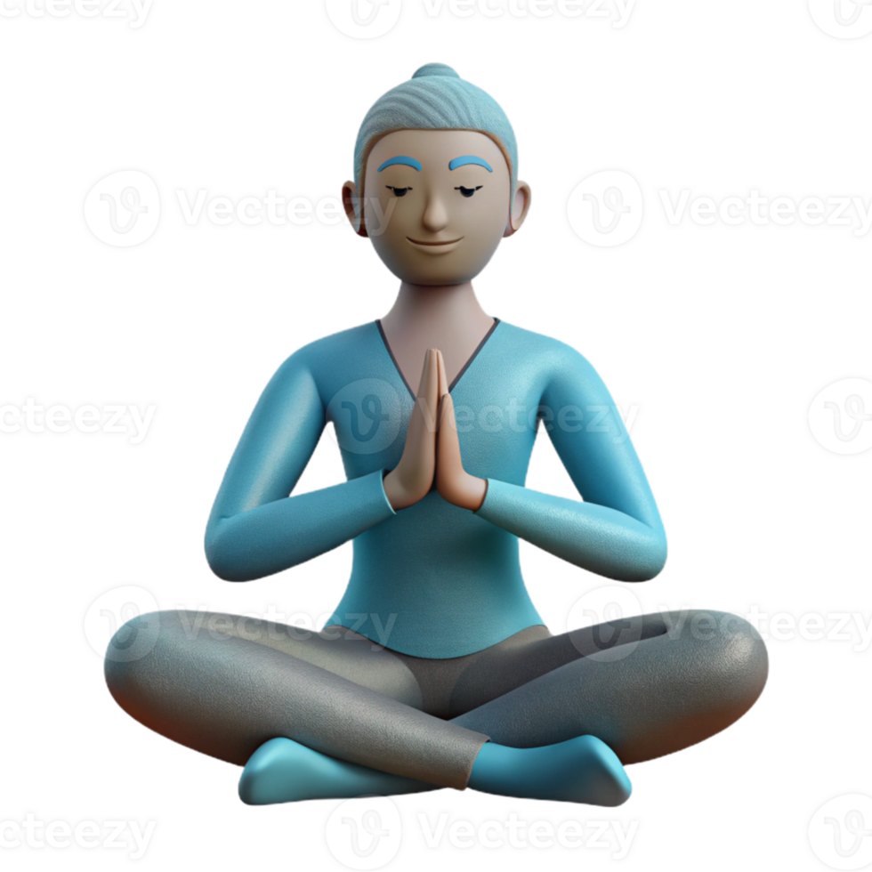 beautiful rustic Calm Yoga Pose Silhouette Cutout Transparent Background premium png