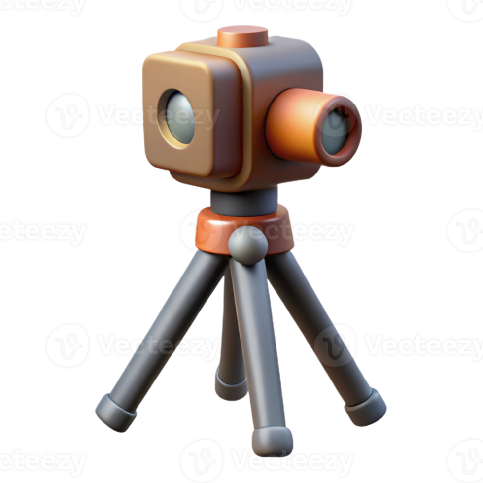 impressive abstract Camera Tripod with Head Cutout Element premium png