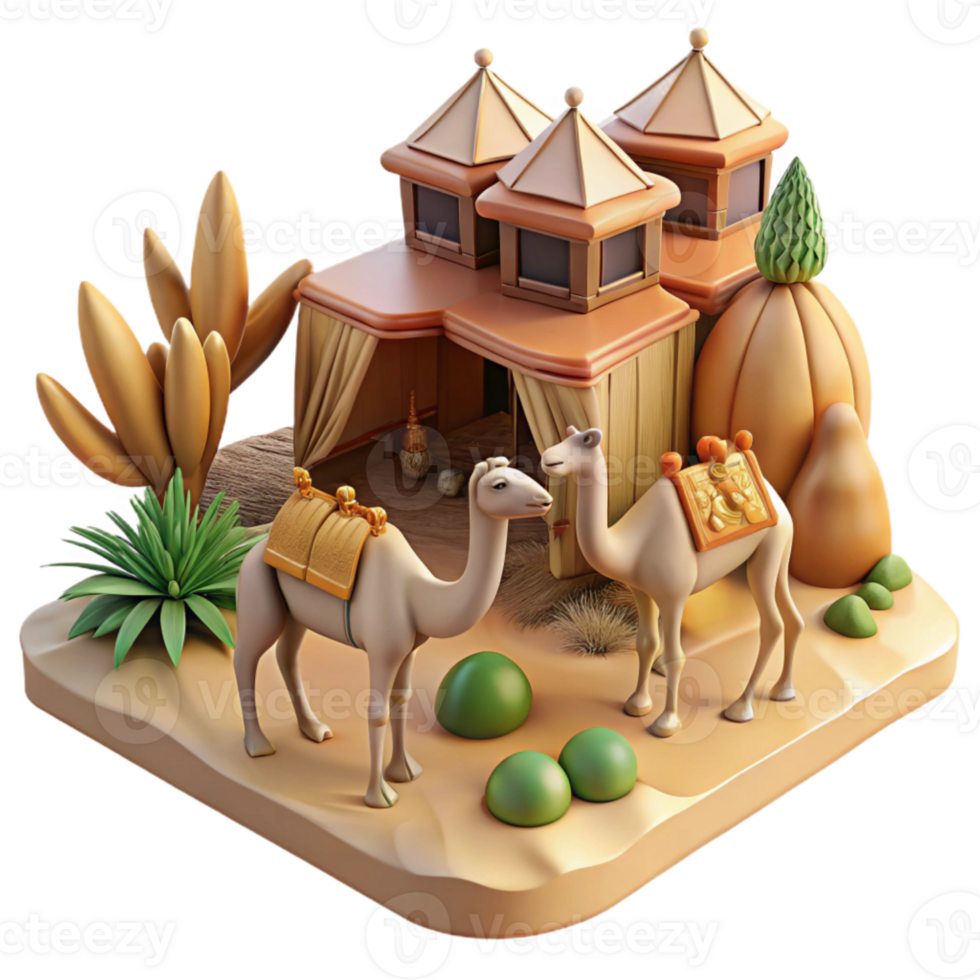 impressive traditional Camel Caravan Desert Scene Transparent original png