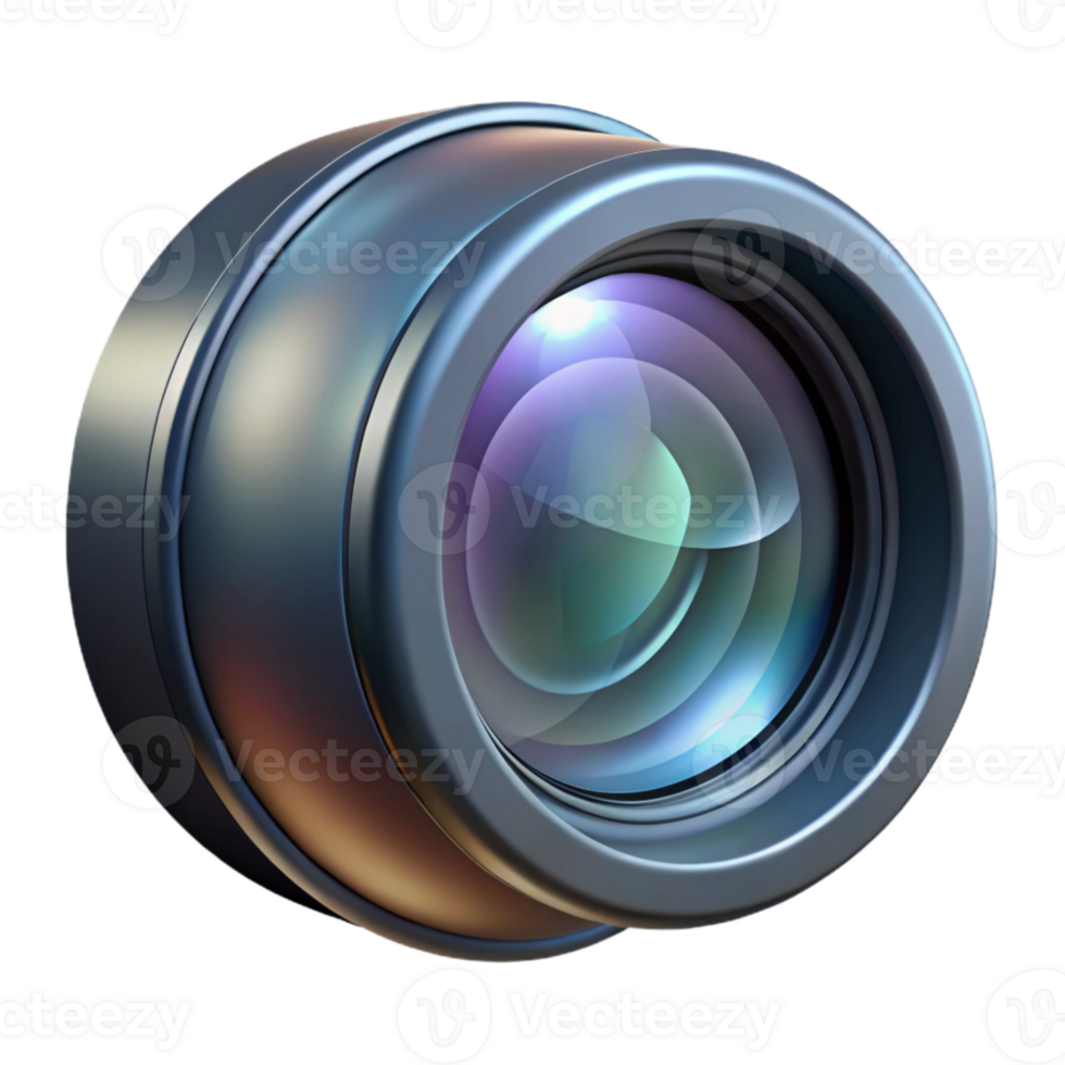 dramatic creative Camera Lens Cutout with Reflections Transparent Background professional png