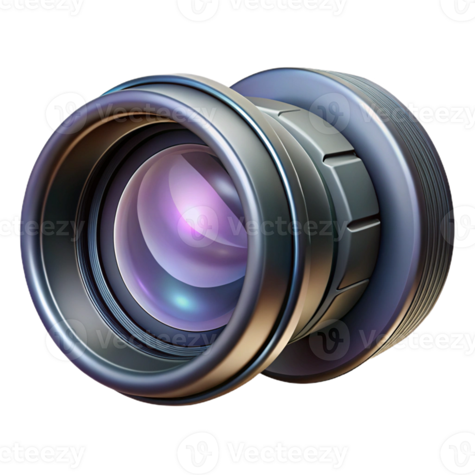 extraordinary vintage Camera Lens Cutout with Reflections Transparent Background professional png