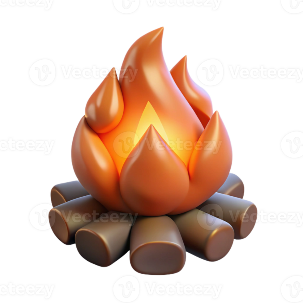 dramatic classic Campfire Flames Orange Glow Transparent Background detailed png