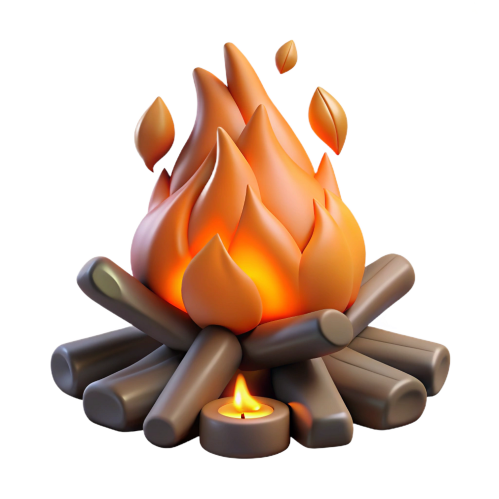 impressive artistic Campfire Flames with Sparks and Embers Cutout high resolution png