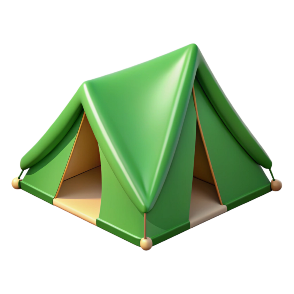 elegant artistic Camping Tent Green Isolated Element high resolution png