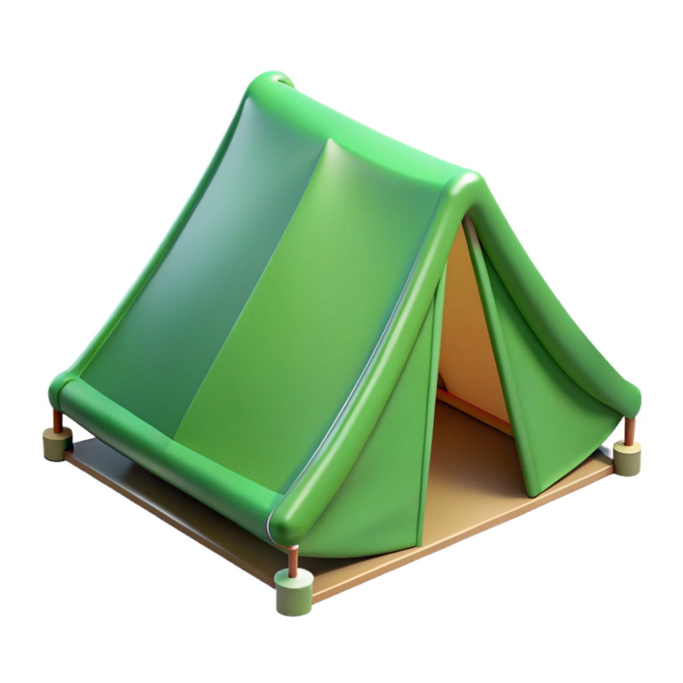 magnificent minimalist Camping Tent Green Isolated Element authentic png