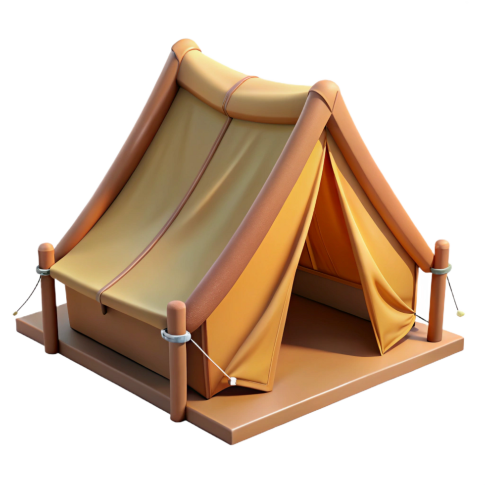 elegant modern Camping Tent Set Up in Woods Forest Scene Isolated exclusive png