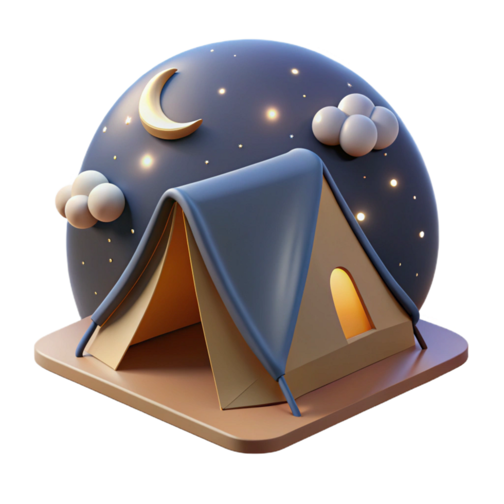 magnificent modern Camping Tent Under Starry Sky Night Scene Cutout exclusive png