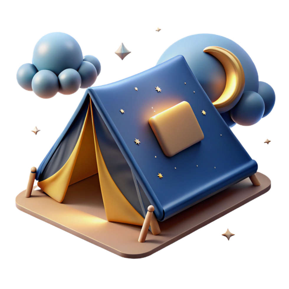 beautiful minimalist Camping Tent Under Starry Sky Night Scene Cutout original png