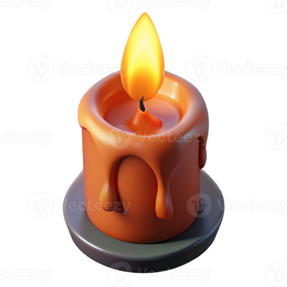 beautiful modern Candle Flame Close Up Isolated genuine png