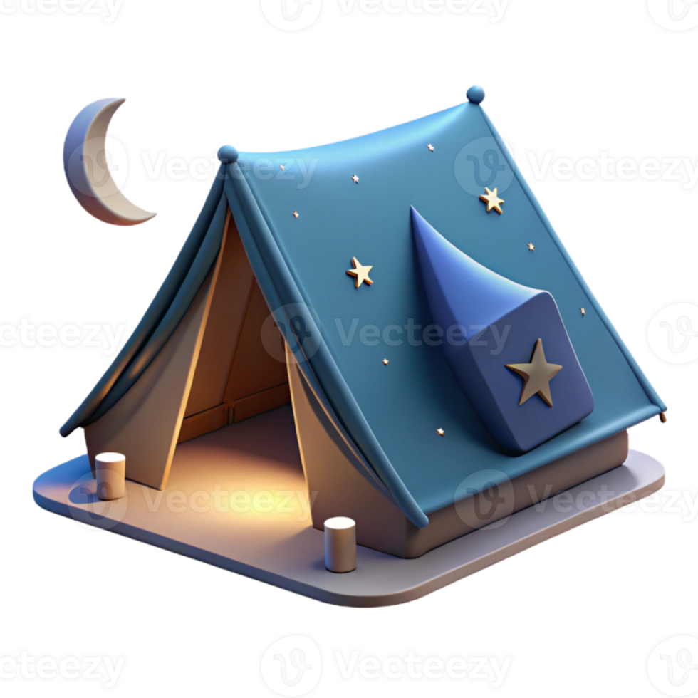 magnificent classic Camping Tent Under Stars Cutout Night View exclusive png