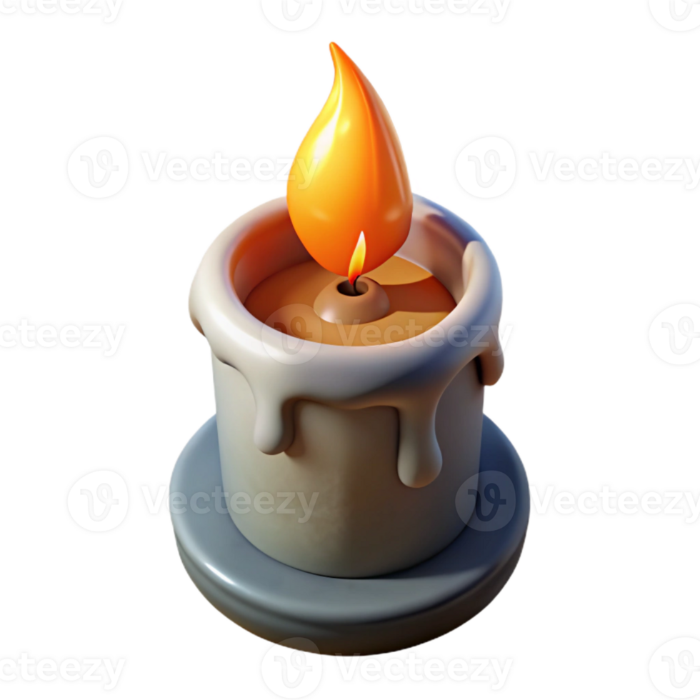 elegant creative Candle Cutout with Burning Flame Transparent Background premium png