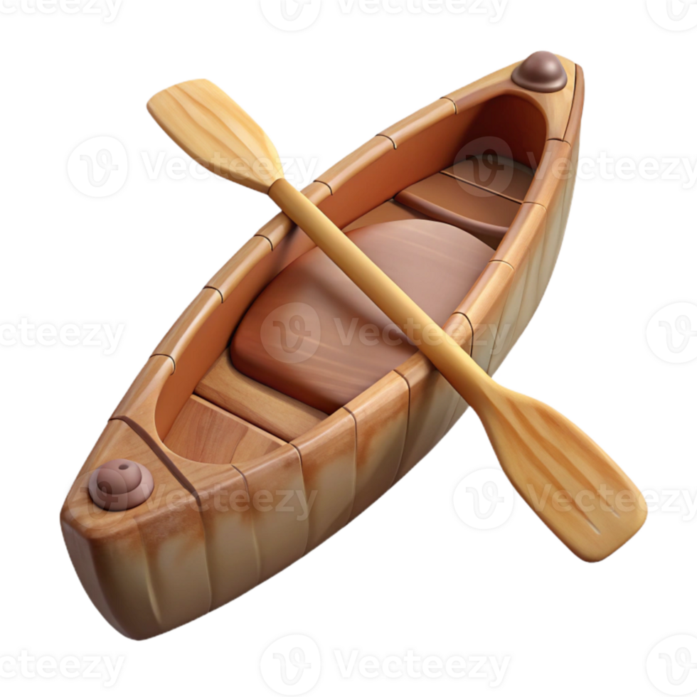 magnificent rustic Canoe Wooden Carved Paddles Transparent Background original png