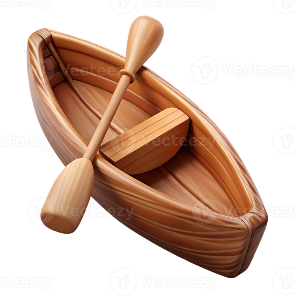 vibrant rustic Canoe Wooden Carved Paddles Transparent Background high quality png