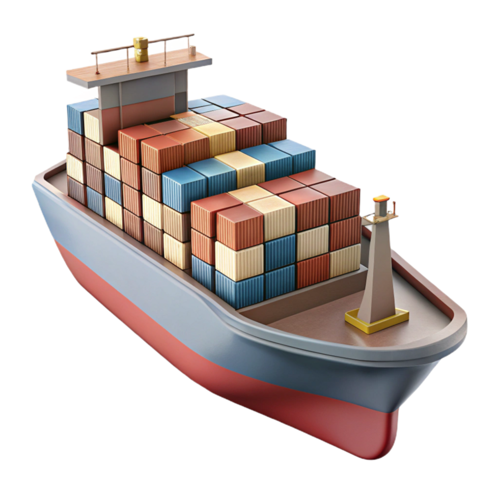 beautiful abstract Cargo Ship at Port Isolated original png