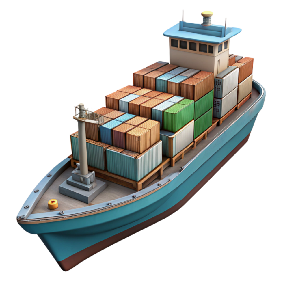 magnificent contemporary Cargo Ship at Port Isolated premium png