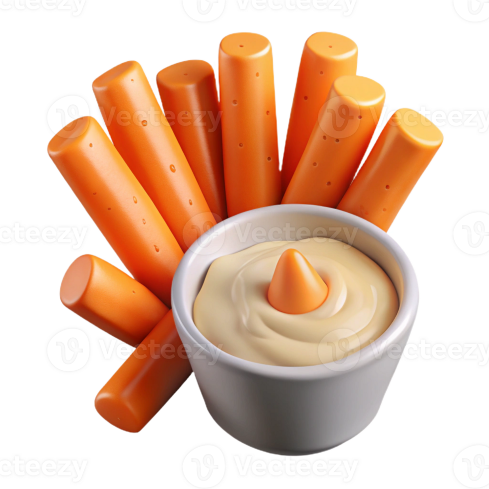 magnificent modern Carrot Sticks and Dip Cutout Element authentic png