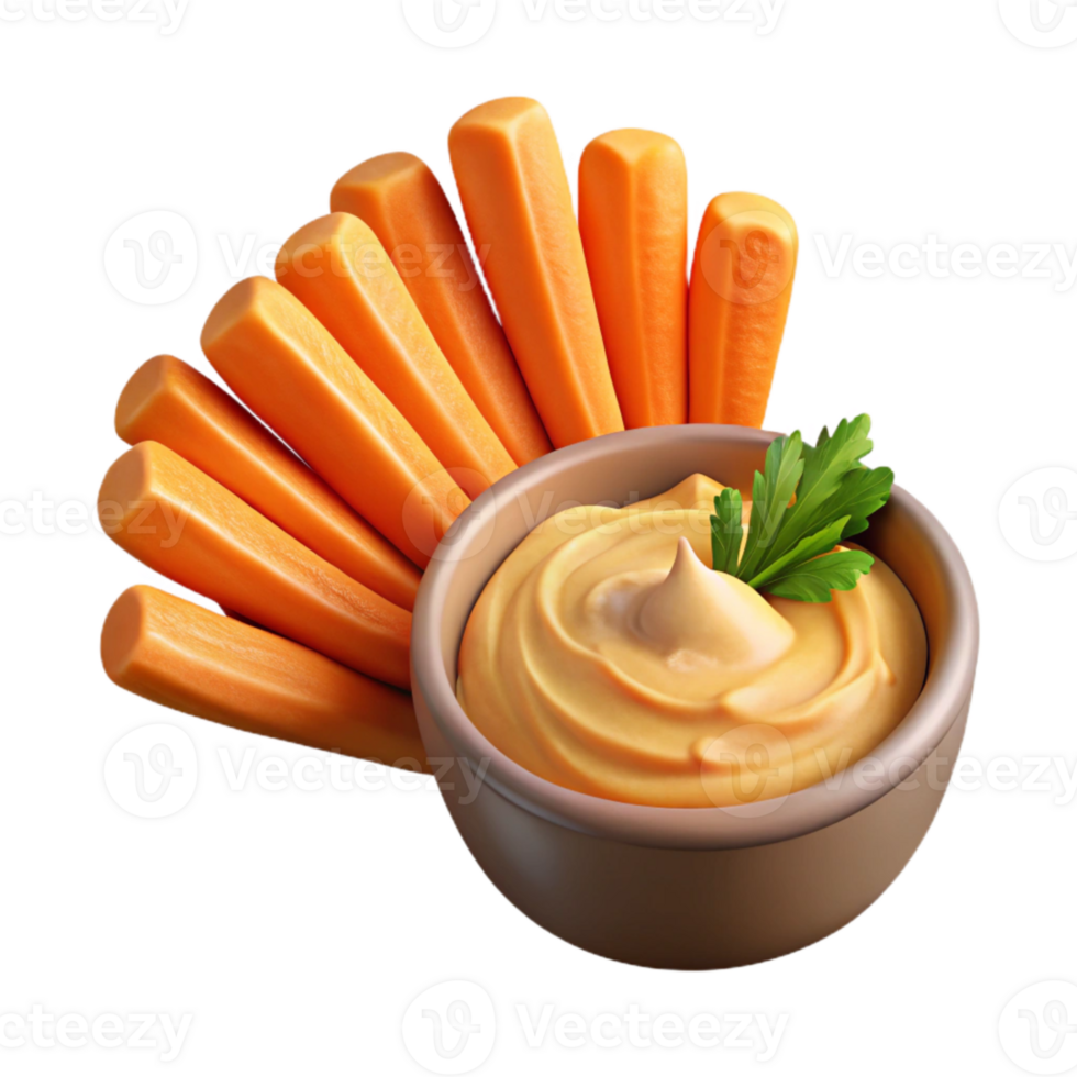 wonderful contemporary Carrot Sticks and Hummus Cutout professional png