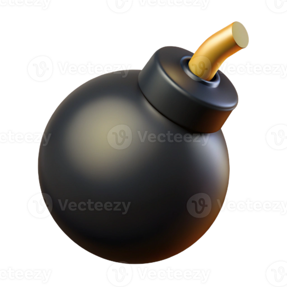 wonderful artistic Cartoon Bomb Black and Round Isolated Element professional png