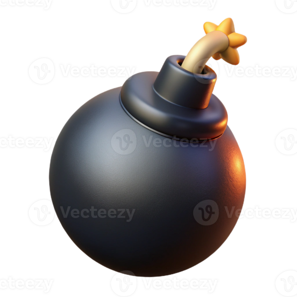 elegant artistic Cartoon Bomb Black and Round Isolated Element 4K png
