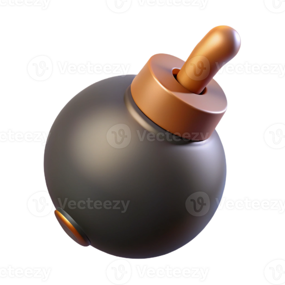 impressive modern Cartoon Bomb Top View Transparent Background detailed png