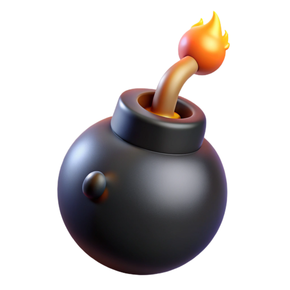 magnificent classic Cartoon Bomb with Burning Wick Transparent Element high quality png