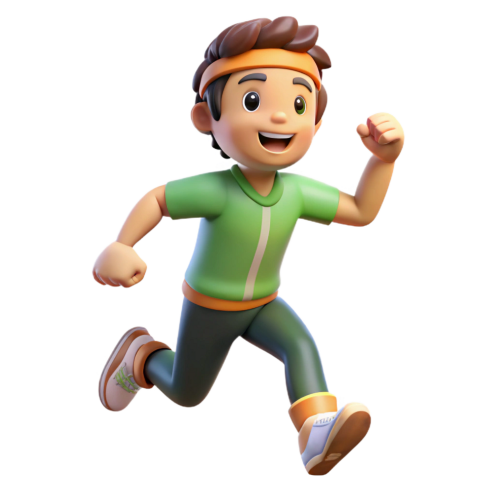 dramatic abstract Cartoon Character Running Animation Transparent Background detailed png