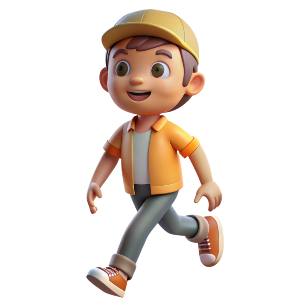 serene abstract Cartoon Character Walking Animation Transparent Background authentic png