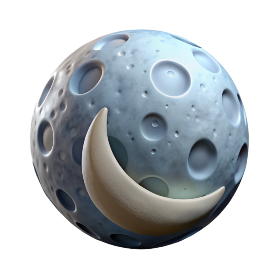 dramatic minimalist Cartoon Moon Icon Isolated premium png