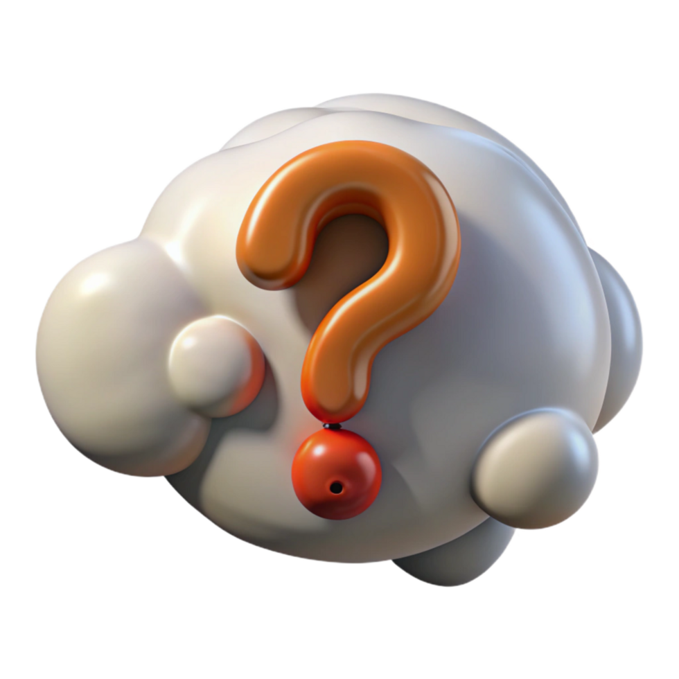 stunning vintage Cartoon Thought Bubble with Question Mark Transparent Element high quality png