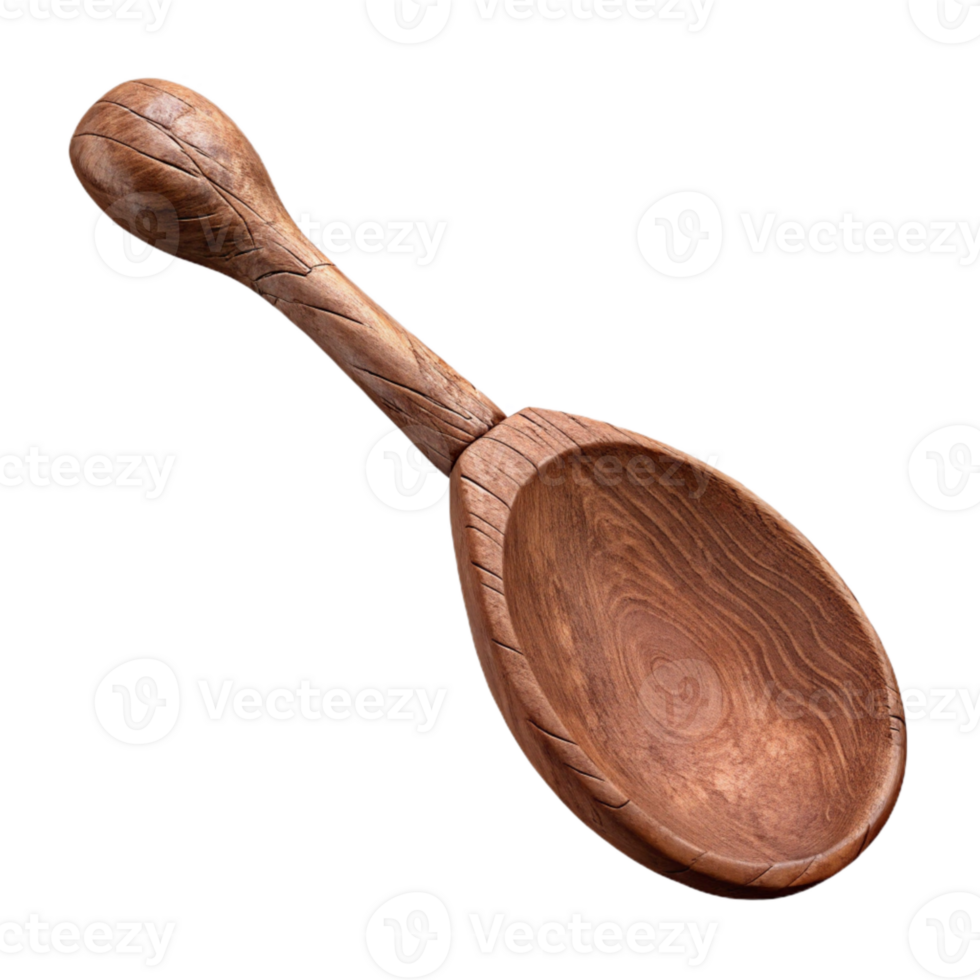 dramatic modern Carved Wooden Spoon Rustic Style Isolated Element high quality png