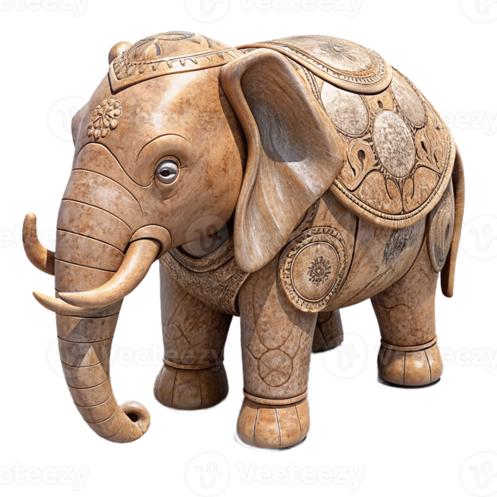 stunning artistic Carved Wooden Elephant Decorative Figurine Cutout high quality png