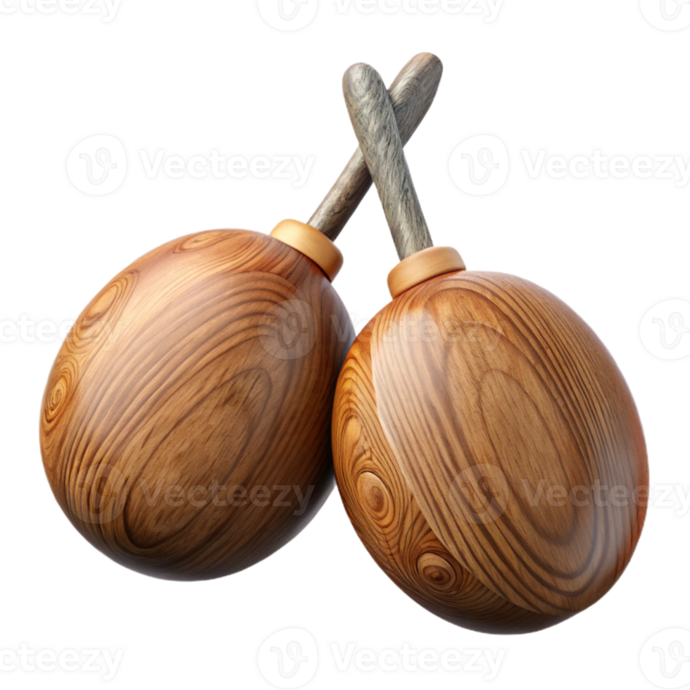 wonderful contemporary Castanets Wooden Percussion Instrument Isolated professional png