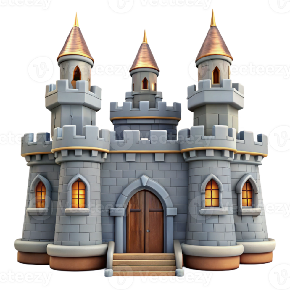 wonderful rustic Castle Medieval Style Front View Transparent Cutout exclusive png