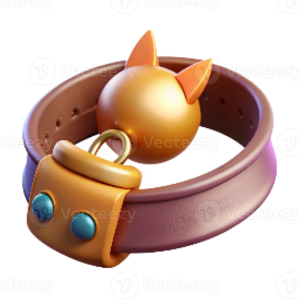 elegant creative Cat Collar with Bell Isolated Element with Transparent Background detailed png