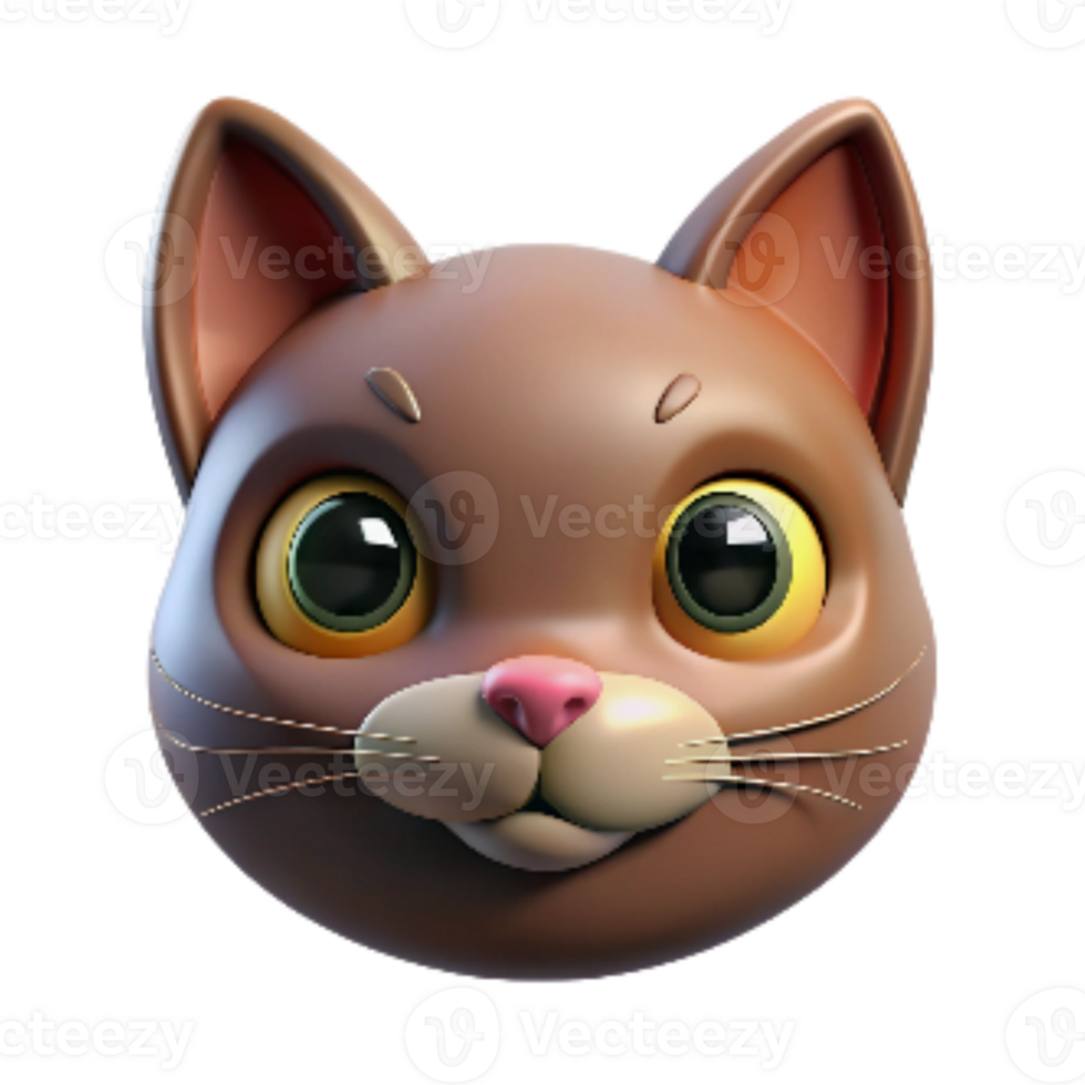 impressive rustic Cat Face Close Up Isolated Element Transparent Background high quality png