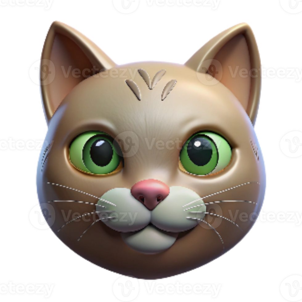 extraordinary creative Cat Face Close Up Isolated Element Transparent Background original png