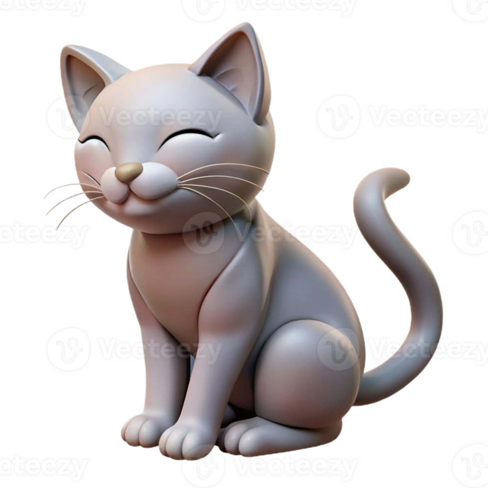 wonderful abstract Cat Grooming Itself Isolated on Transparent Background high quality png