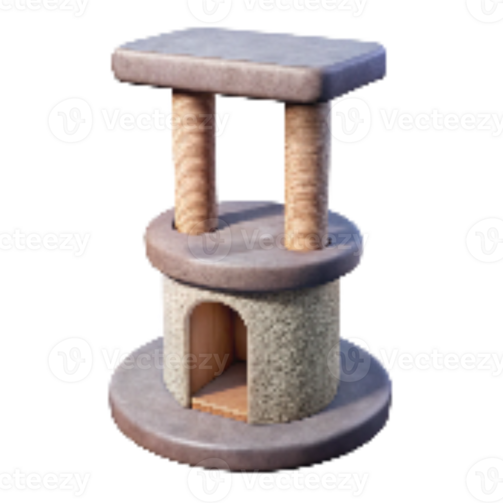 beautiful contemporary Cat Scratching Post Transparent Background premium png