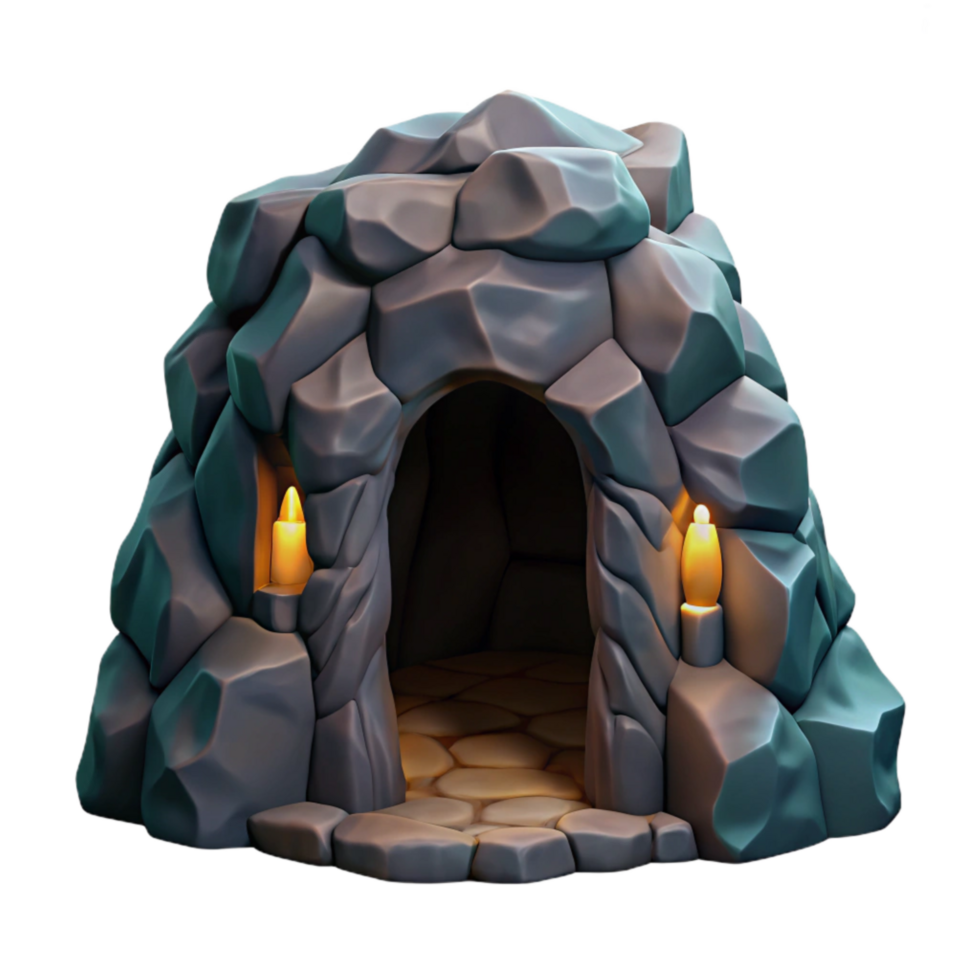 vibrant creative Cave Entrance Dark Interior Cutout detailed png