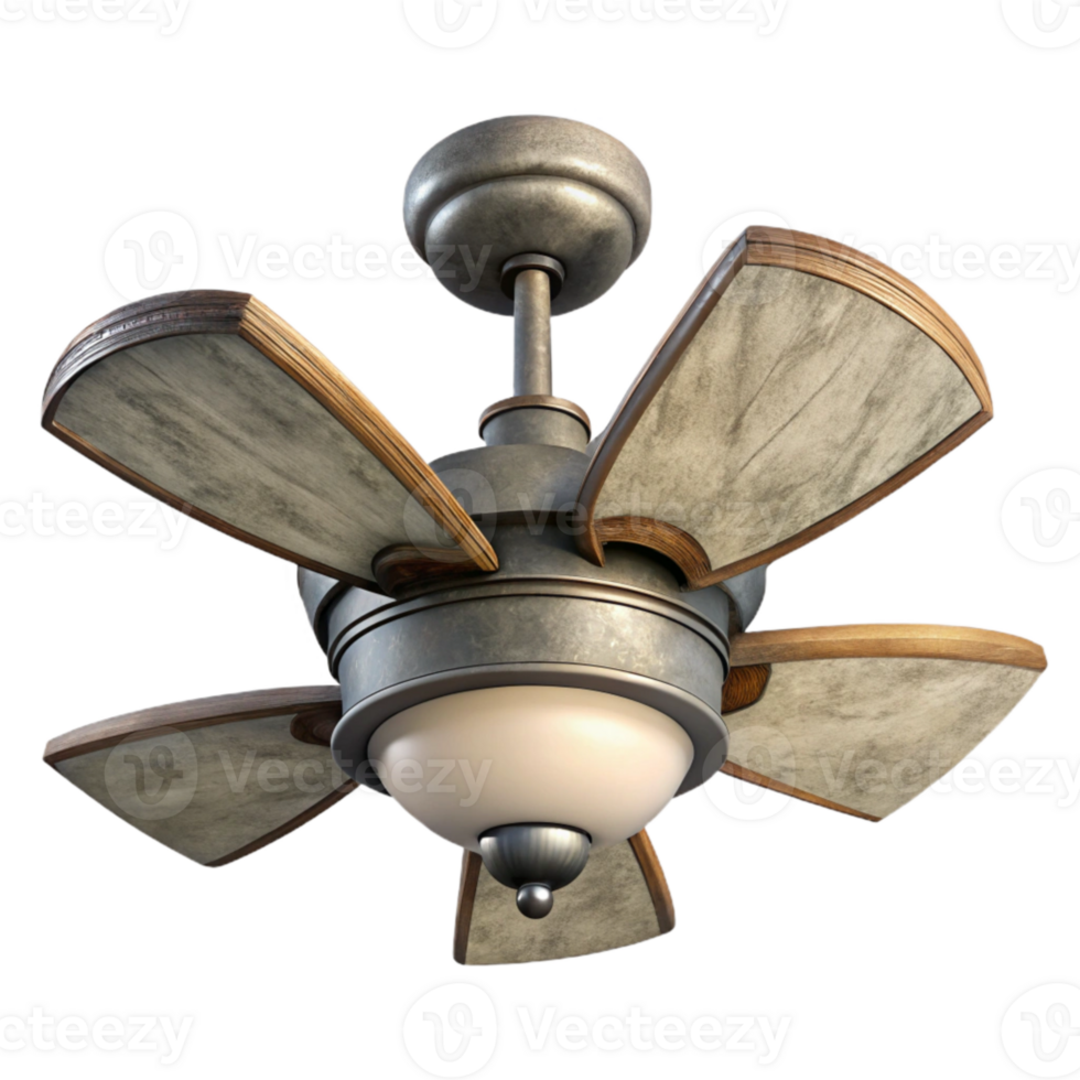 serene traditional Ceiling Fan Light Fixture Integrated Design Isolated detailed png
