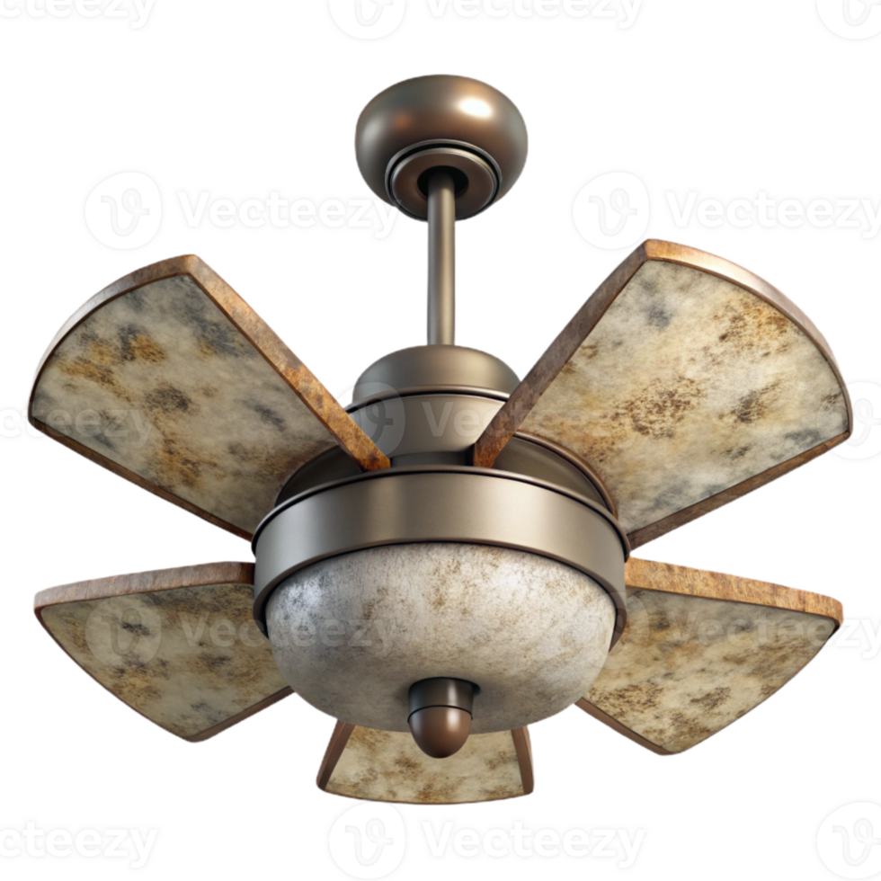 dramatic rustic Ceiling Fan Light Fixture Integrated Design Isolated exclusive png