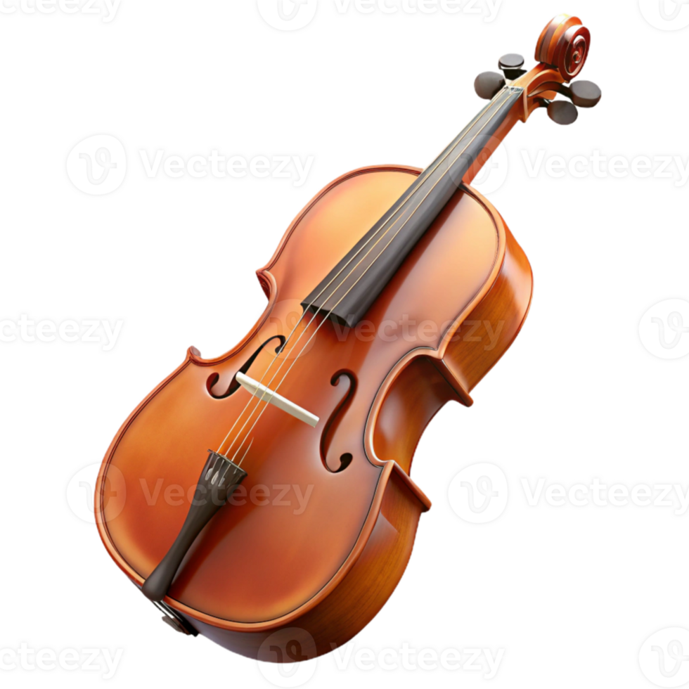 wonderful minimalist Cello with Bow Isolated Element professional png