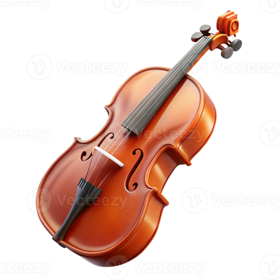 dramatic artistic Cello with Bow Isolated Element detailed png