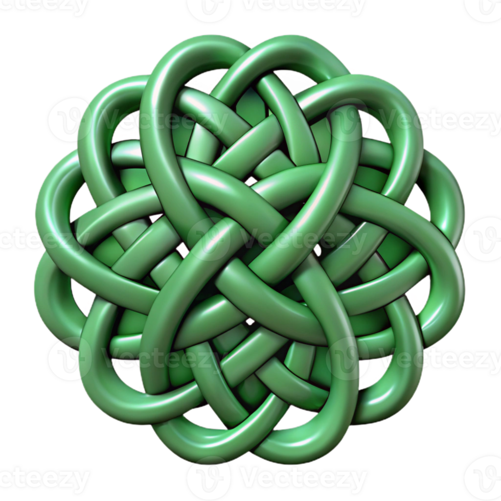 magnificent modern Celtic Knot Intricate Design Green Color Isolated Element professional png