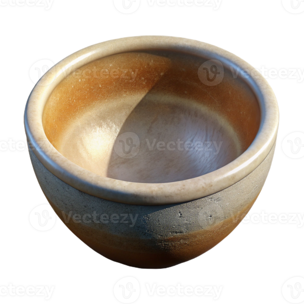 serene minimalist Ceramic Bowl Top View Isolated exclusive png