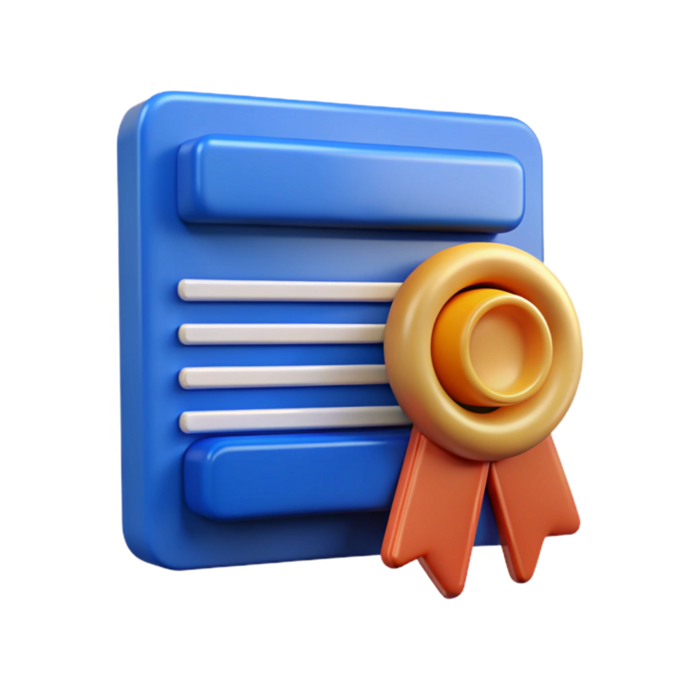 serene traditional Certificate of Completion with Gold Seal Cutout original png