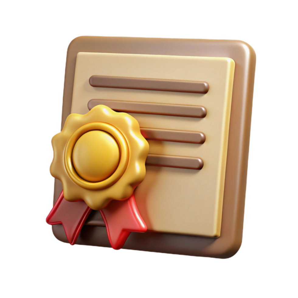 beautiful modern Certificate of Completion with Gold Seal Cutout authentic png