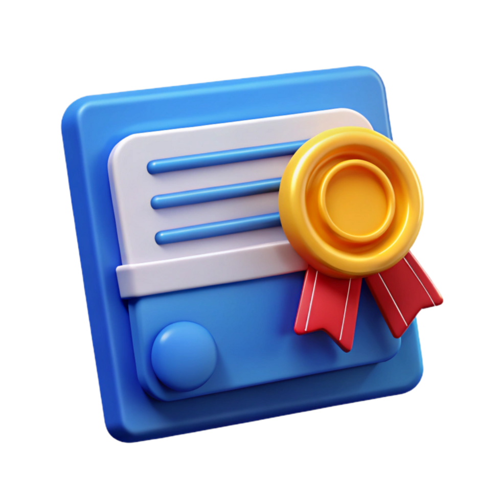 dramatic traditional Certificate of Completion with Gold Seal Cutout detailed png