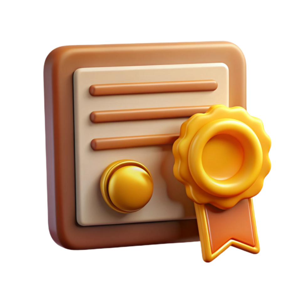 stunning modern Certificate of Completion with Gold Seal Cutout premium png